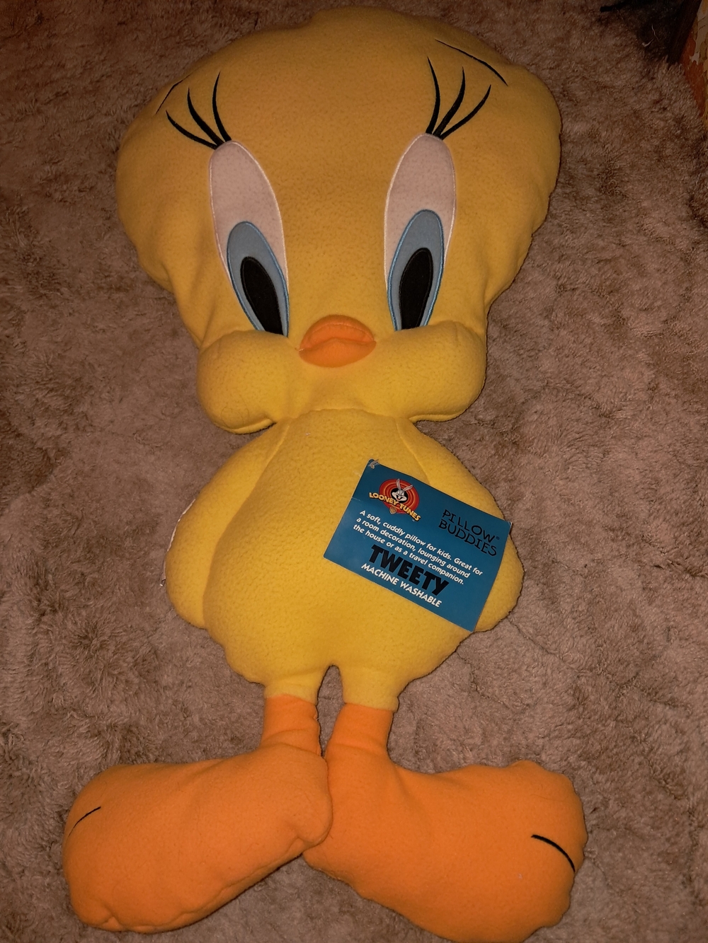 Tweety Bird Looney tunes Plush Pillow Buddy - Yellow with Orange Feet